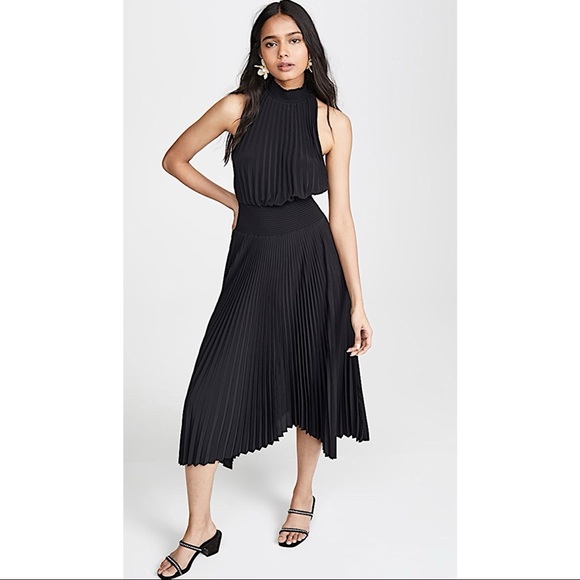 A.L.C. | Dresses | Alc Black Renzo Pleated Halter Maxi Dress | Poshmark